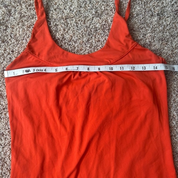 Lolë Vtg Tank / Racer Top Womens Medium Orange Built In Bra - Picture 11 of 12